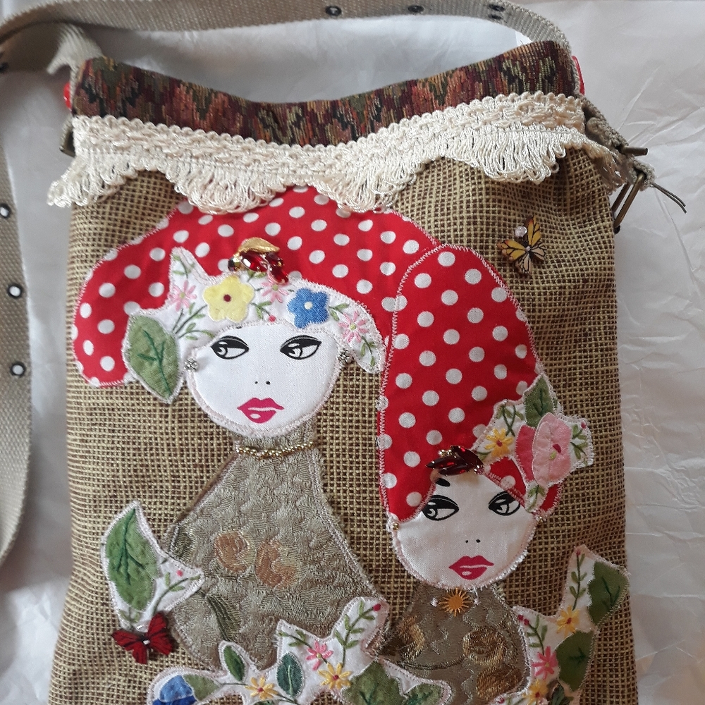 Handmade Artsy Boho Mushroom Girls Bag